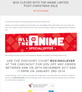 Prepare Your Wallets: There’s an Anime Limited Boxing Day Sale