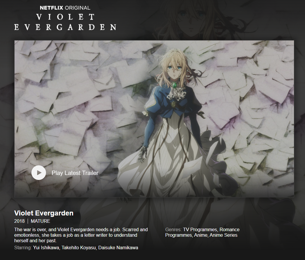 Violet Evergarden Hits Netflix Exclusively on 11th January (UPDATED with  More Info!) • Anime UK News