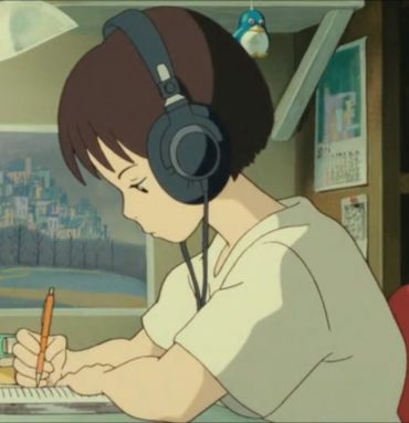 stickyrail868 Anime girl DJ Listening to Music and reading a book