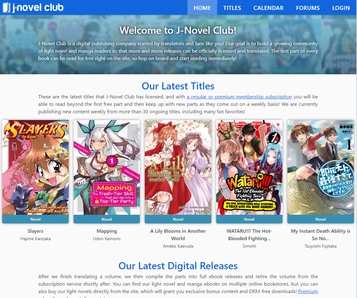 Home  J-Novel Club